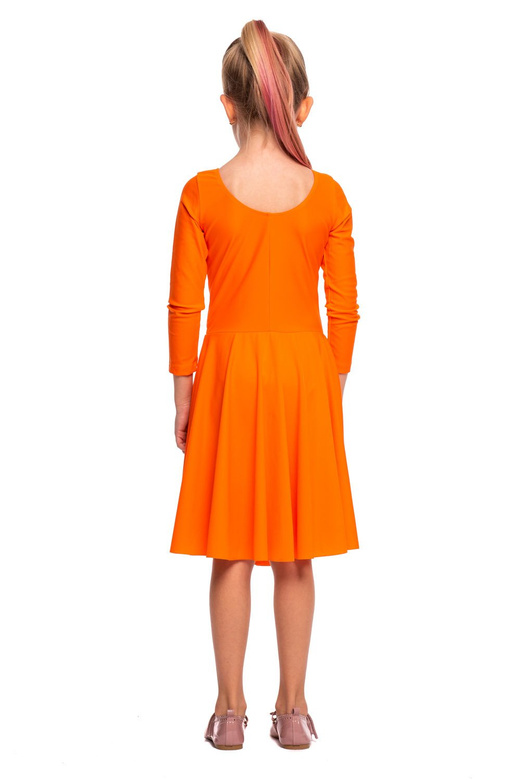 Tournament Dance Dress for Girls FIRST STEP Orange.