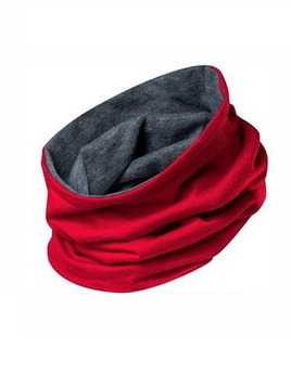 Warm Two-layered Red and Graphite TUBE Neck Warmer and Scarf