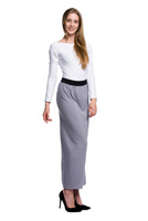 Fitted MAXI Viscose Skirt - Grey