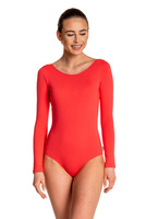 Body de antrenament gimnastică cu mâneci lungi B100D coral