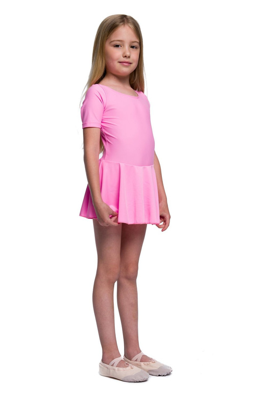 Short-skirted lycra pink body.