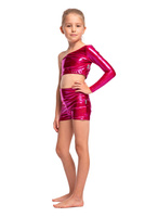 Short Short femme pour fille short métallisé chatoyant pour une performance fuchsia