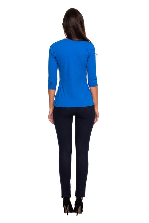 Blusa T-shirt manga 3/4 con delantero WOW azul aciano