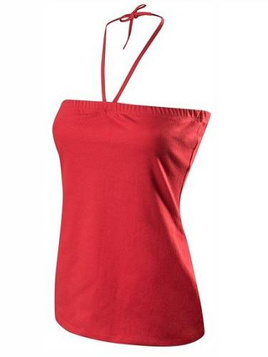 Top corset legat in jurul gatului - rosu