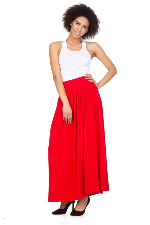 Jupe MAXI en viscose - rouge