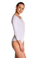 Body treningowe gimnastyczne z rękawem 3/4 B10034 biały