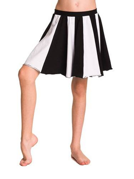 Jupe évasée ronde en coton fille ECO-LINE - noir et blanc