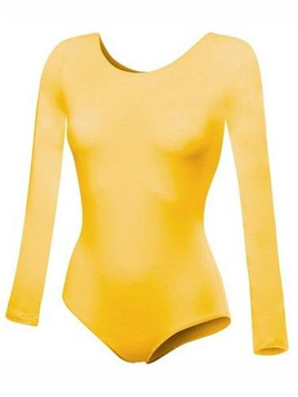 Body allenamento ginnastica con maniche lunghe B100D giallo