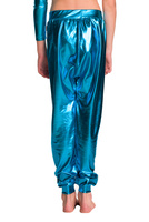 Turquoise Metallic Children's Dance Pants