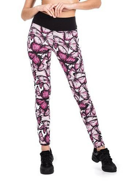 Damen-Leggings mit hoher Taille BUTTERFLIES