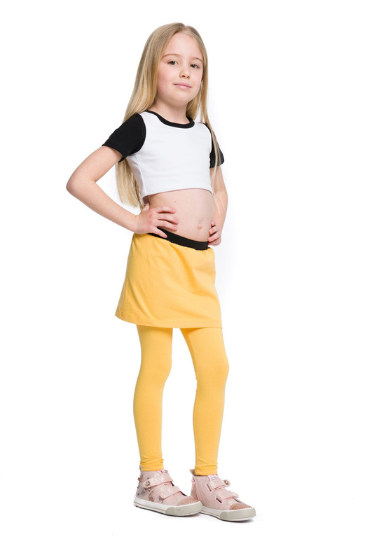 Long leggings with yellow skirt