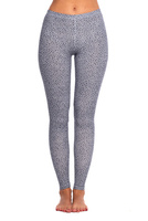 Leggings lunghi da bambina sportivi da donna con fiorellini bianchi blu navy