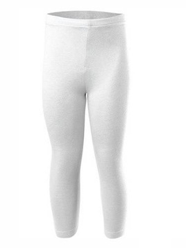 Legging sport 3/4 jambes pour femme, homme et enfant, coton blanc