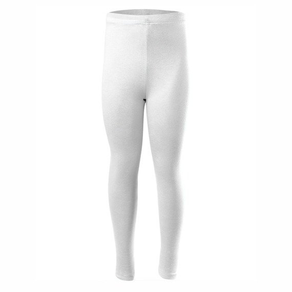 Leggings sportivi per bambini da donna e da uomo con gamba lunga in cotone bianco