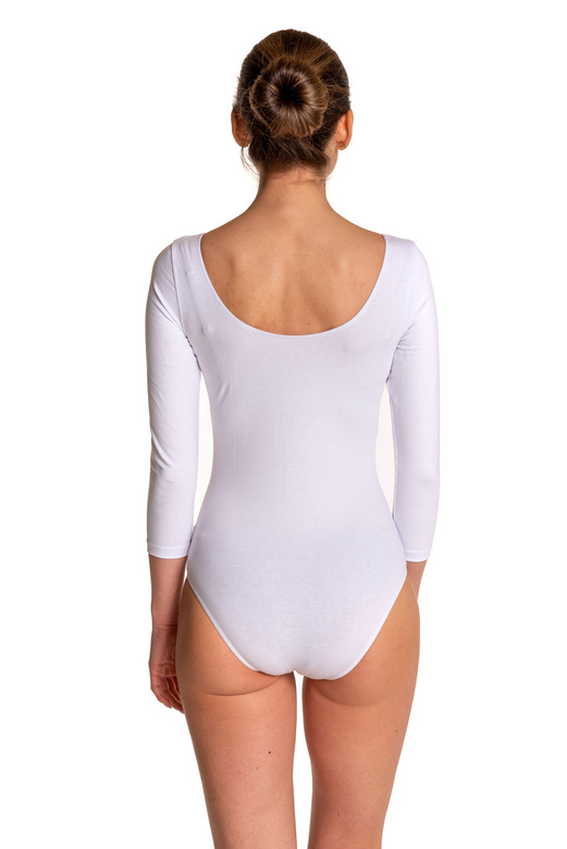 Gymnastic Training Body with 3/4 Sleeve B10034 White.