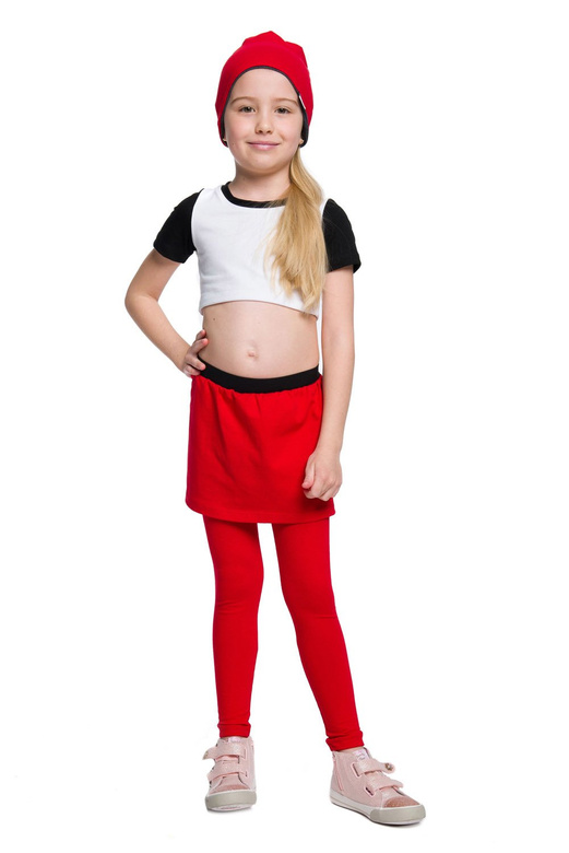 Leggins largos con falda roja