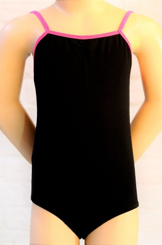 Body con spalline nero - fucsia