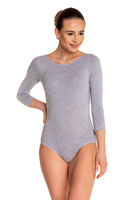 Body de antrenament gimnastică cu mâneci 3/4 B10034 gri melange