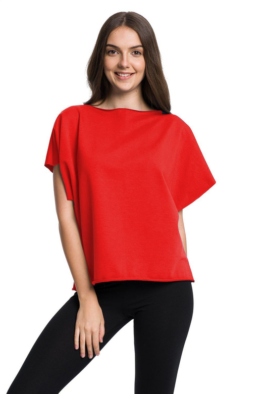 Bluzka T-shirt oversize czerwony