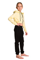 Sudadera corta con una gran capucha para niños para una niña de limón