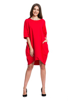 Kleid Tunika Sweatshirt Oversize für Frauen rot