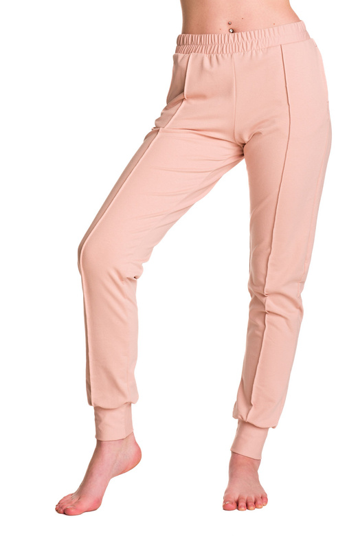 Pantaloni de trening de dama cu o cuta roz pudrat