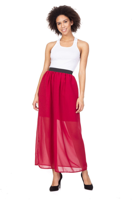 Gonna MAXI in chiffon - bordeaux