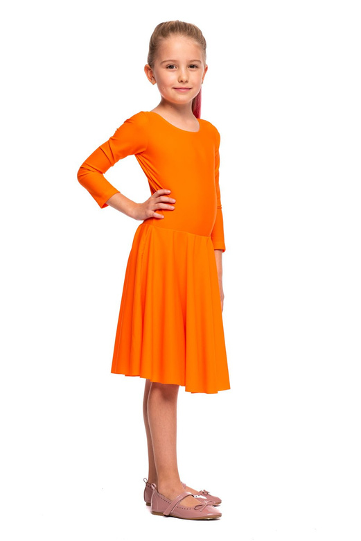 Tournament Dance Dress for Girls FIRST STEP Orange.