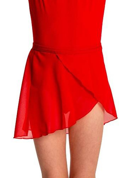 Chiffon Tie-Up Skirt for Ballet and Gymnastics Training - Red