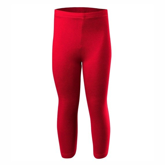 Legging sport 3/4 jambe pour femme et homme coton enfant rouge