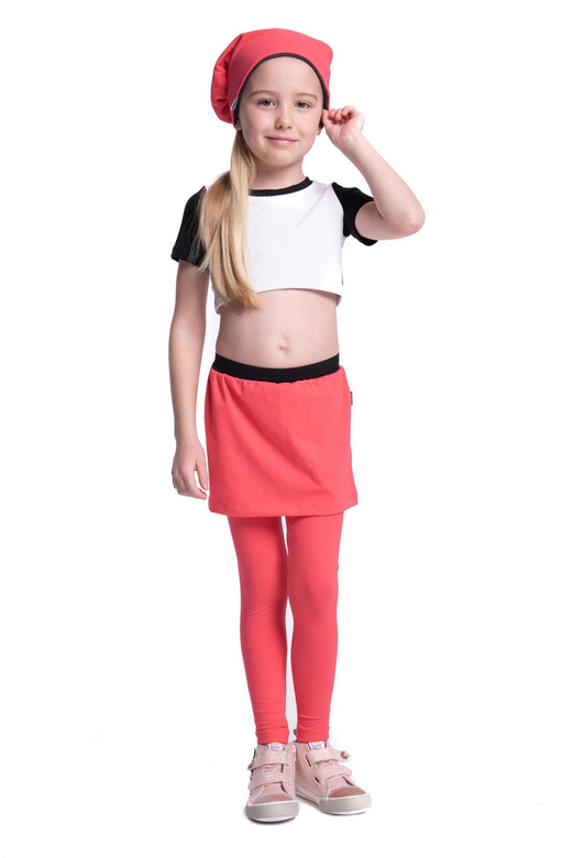Leggins largos con falda coral