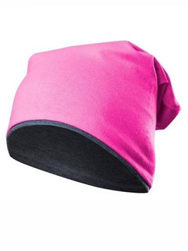 Double-layered hat KRASNAL SMERFETKA in fuchsia and graphite.