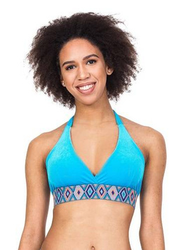 Top costum de baie BIKINI WELUR turcoaz