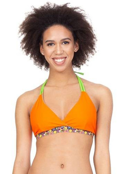 Maillot de bain BIKINI FLOWERS haut orange