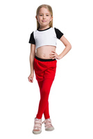 Långa leggings med röd kjol