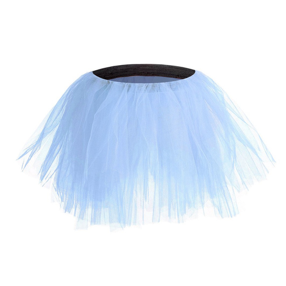 Multi-layered blue tulle tutu skirt.