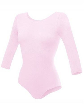 Gymnastics Training Body Suit with 3/4 Sleeve B10034 Pink.