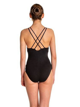 Body de antrenament gimnastica dama si copii cu bretele SPIDER B103C negru