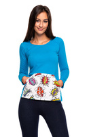 Blusa Camiseta manga larga con bolsillo canguro WOW turquesa