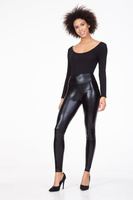 Women's High-Waisted Shiny Black Leggings