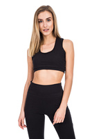Leggings deportivos de mujer con cintura alta - negro