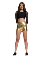 Shorts Shorts pour femmes pour une fille performance métallique scintillante courte d'or