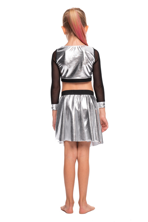 SET - Metallic-Mesh-Oberteil + Metallic-Rock