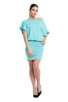 Vestido con bajo ajustado - turquesa