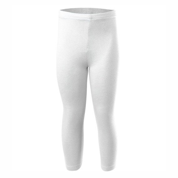 Sportleggings mit 3/4-Bein für Damen, Herren und Kinder, baumwollweiß