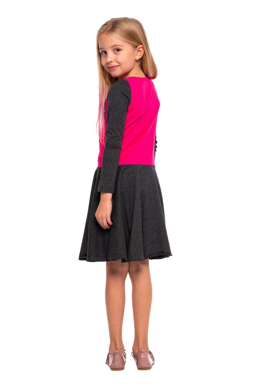 Rochie fucsia grafit cu INIMA