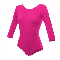 Gymnastic Training Body with 3/4 Sleeve B10034 in Fuchsia