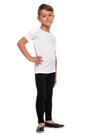 Sport leggings for women, men, and children with long cotton black legs.