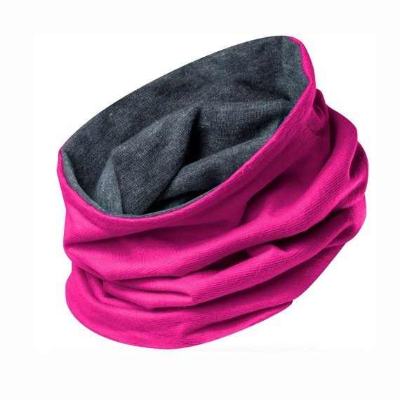 Kaminschal TUBA warmer Rollkragen zweilagig fuchsia + graphit