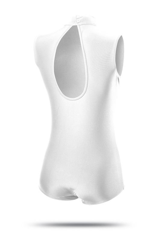 Body de antrenament gimnastica dama TEAR back GOLF guler alb